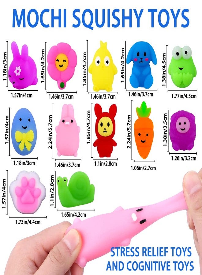 DULEFUN 36pcs Easter Mochi Squishy Toys, Easter Squeeze Fidget Toys Bunny Egg Stress Relief Toys for Kids Easter Basket Stuffers Fillers Classroom Prize Supplies Party Gifts Favors - Image 3